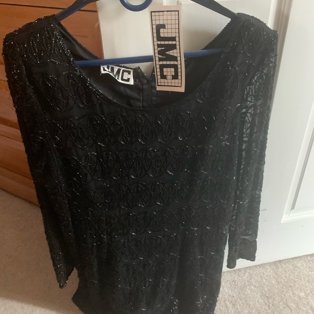 NWT JMC silk beaded long-sleeve top, Lg